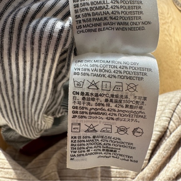 H&M DIVIDED STRIPED SHORT SLEEVE RINGER TEE - S - Picture 10 of 13